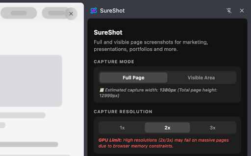 SureShot :: One-click native full-page screenshots with beautiful browser borders, drop shadows, and high-res scaling.