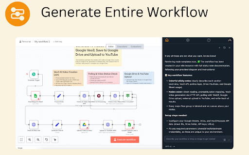 n8n AI Assistant - n8n Workflow Generator :: n8n AI Assistant - Instantly Create Automated Workflows Using AI-Powered Chat