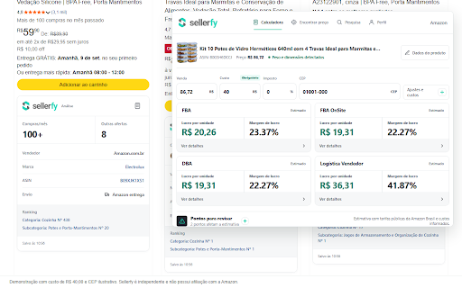 Sellerfy :: Analise anúncios da Amazon Brasil e calcule lucro, margem e preço de venda.