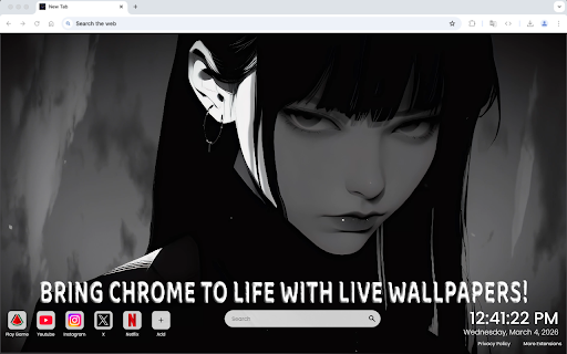 Serious Girl Live Wallpaper :: Experience a mysterious serious girl aesthetic in this stylish live wallpaper for your Chrome new tab.