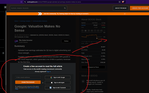 Hacking Alpha :: Disable popup mode when searching on the alpha site visiting Trend Analysis and Trend News