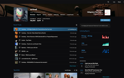 Last.fm Reworked :: Enhances the Last.fm layout and user interface.