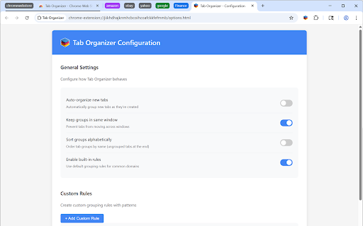 Tab Organizer :: Groups tabs intelligently based on the domain.