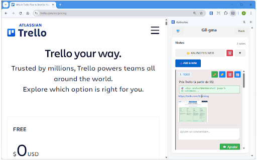 Kalinotes :: With Kalinotes create notes connected to your web site
