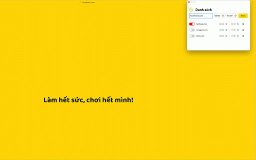 Working Time :: Helps users stay focused by blocking distracting websites during work hours with advanced features.
