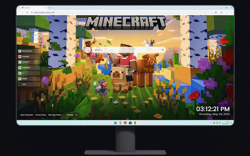 Minecraft Summer Live Wallpaper :: Vibrant Minecraft world with Steve, animals and mobs in colorful blocky summer landscape.