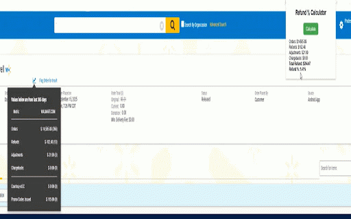 Refund % Calculator :: Calculate refund percentage from Walmart-style data tables
