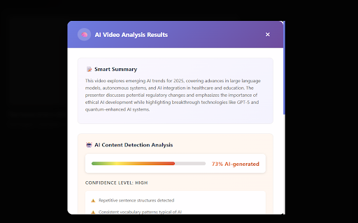 Veritas Video Analyzer :: Summarize videos and detect AI-generated content using Claude AI