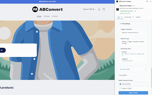 ABConvert Helper :: Detect and monitor ABConvert A/B testing script presence on Shopify stores