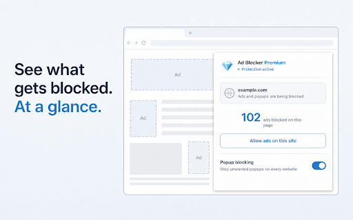 Ad Blocker Premium | no ads no popups ad blocker :: Stops pop-ups and pop-unders before they open, then lets you decide what happens. Blocks ads as pages load. Free, no account.