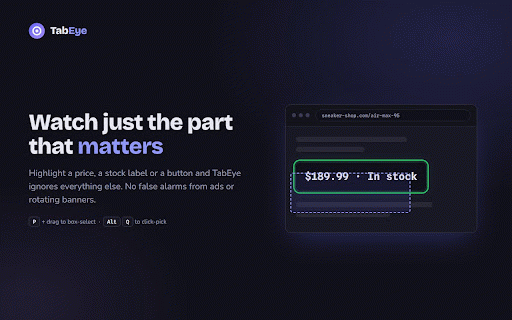 TabEye | Tab Change Monitor :: Monitor your most important tabs with powerful monitoring and notification features.