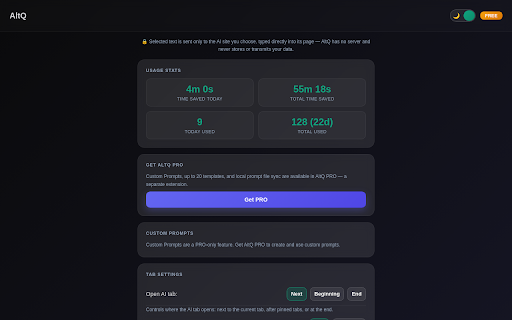 AltQ — Send Web Text to AI for ChatGPT, Claude & More :: AltQ is a fast AI web clipper. Highlight web text and send it to ChatGPT or Claude instantly. The ultimate web to AI shortcut.