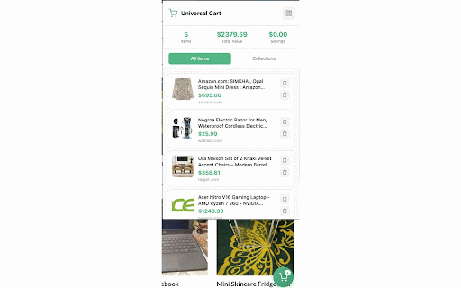 Universal Cart :: Save products from any website into one unified cart and track prices