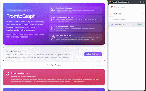 PromptoGraph Assistant :: Prompt Engineering Tool. PromptoGraph helps create, manage, and optimize prompts. Organize your prompts and work efficiently.