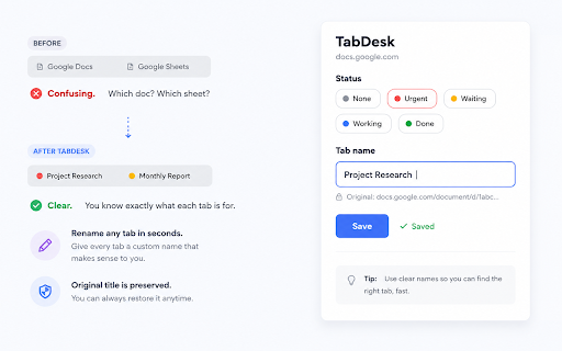 TabDesk :: Your browser, organized around your work.