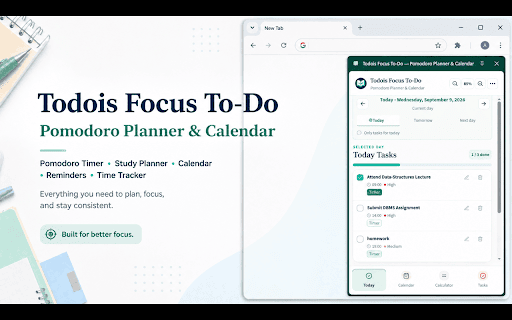 Todois Focus To-Do, Pomodoro Planner & Calendar :: Pomodoro timer, study planner, calendar, reminders, time tracking, tasks, notes, and checklists.
