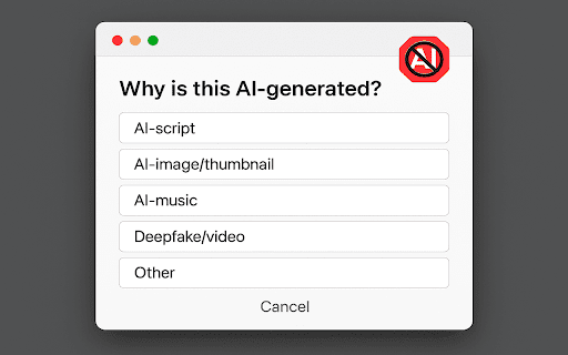 ByeAI — Hide AI‑generated YouTube videos :: Crowdsourced filter that removes AI‑generated videos on YouTube.