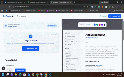 JobScout AI :: Generate perfectly tailored CVs directly inside LinkedIn.
