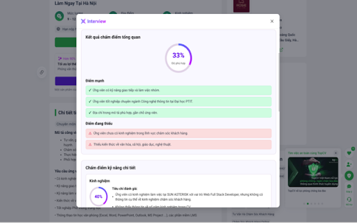 X-Interview :: Trợ lý AI cho người tìm việc: luyện phỏng vấn và phân tích CV ngay trên các trang tuyển dụng bạn đang duyệt.