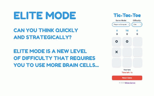 Tic-Tac-Toe Elite Version :: Tic-Tac-Toe with a twist! Play with a friend or against a computer as you battle a 3-5 seconds countdown and think strategically!