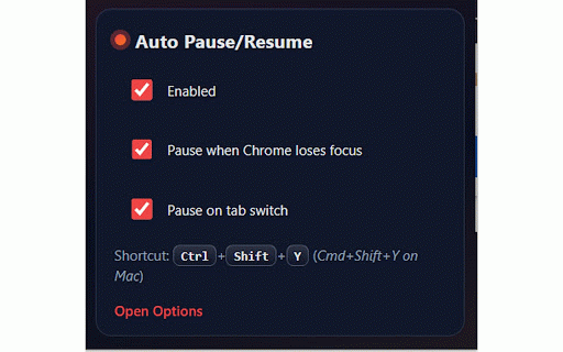 Auto Pause/Resume for YouTube :: Switch away → auto-pause YouTube. Come back → auto-resume (only if it was playing). Handles watch/shorts/embeds.