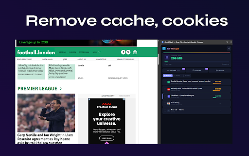 Cleaner - Cache & Cookie Clean for Chrome :: Clear cache, cookies & browser data in 1 click. No login needed. Works perfectly on current tab or all sites. Privacy-first.