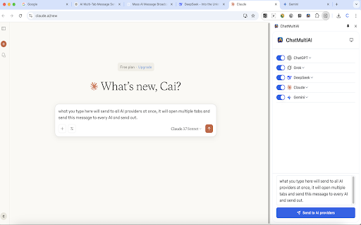 ChatMultiAI :: Send prompts to multiple AI assistants at once