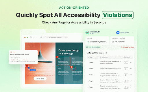 Accessibility Checker :: Quickly find and highlight accessibility issues with the AccessibilityChecker.org browser extension.