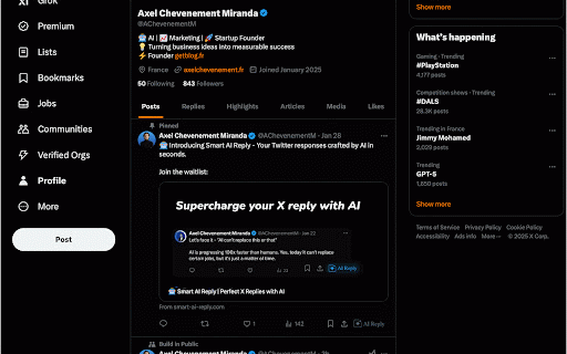 Smart AI Reply :: Smart AI Reply helps you generate relevant and engaging responses for your interactions on X and LinkedIn