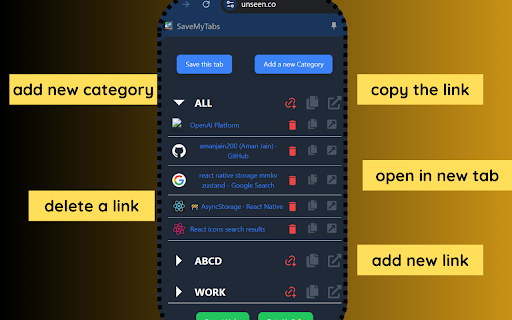 SaveMyTabs - The Ultimate Tab Manager :: Save your tabs at one place and restore them later anytime