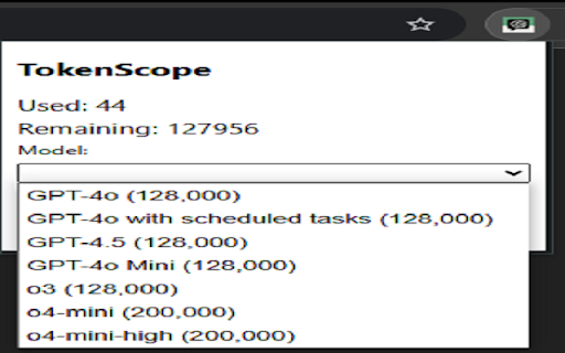 TokenScope - ChatGPT Token Counter :: Track token usage and context window space in ChatGPT. Supports all models: GPT-4o, GPT-4.5, and more.