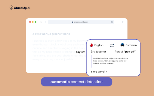 CluedUp.ai :: CluedUp.ai browser extension for translation and saving features