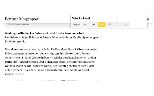 Niveau :: A chrome extension to help you practice a language by translating a web page content to your language level