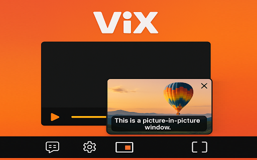 ViX: Picture in Picture with Subtitles :: Extension to watch ViX in Picture in Picture mode. Enables a separate floating window to enjoy your favorite video content.