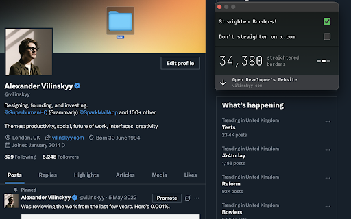 No Border Radius :: Removes border radius from all elements on all websites.