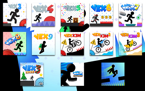 Vex Games Collection - All in One :: Play all Vex games (Vex 3,4,5,6,7,8,9, X3M, Challenges) directly in your browser. Unofficial collection.