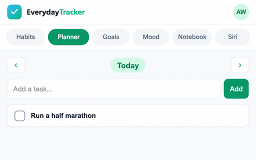 EverydayTracker :: Track habits, plan your day, set goals, chat with Siri, and journal from your browser toolbar.