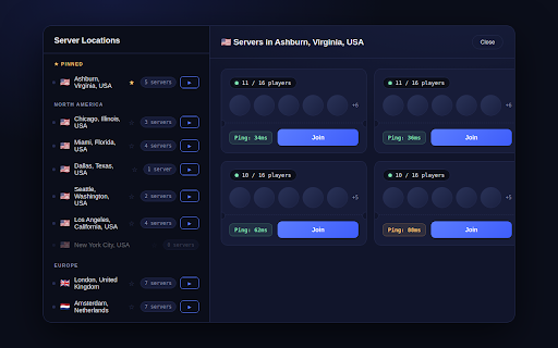 RoServers - Lower Ping & Higher FPS :: Choose your Roblox server by region for better ping.
