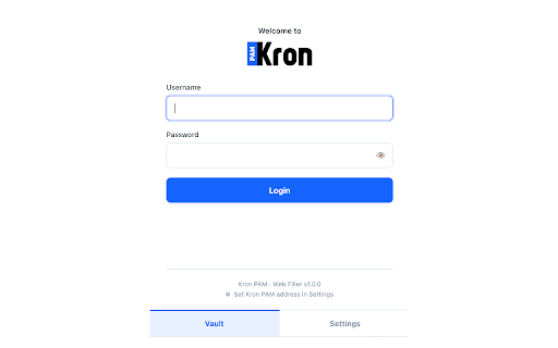 Kron Web Password Filler :: Fills web login forms with credentials from your Kron PAM Password Vault.
