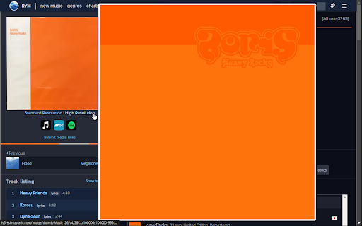 RateYourMusic Apple Music Art Links :: Links standard and high definition Apple Music release art on RYM release pages.