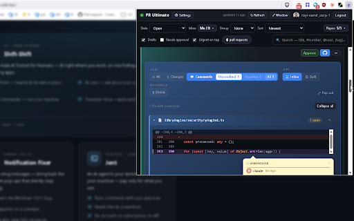 GitHub Pull Request Ultimate :: The ultimate GitHub PR dashboard. Review, approve, merge & get notified. Best way to stay in full control, wherever you are.