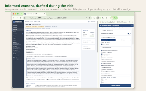 Center Your Patient — Clinical Reference :: Clinical reference for telehealth behavioral-health providers: medications, screening tools, MSE, diagnostic criteria and consent.