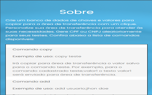 CopyKey :: Crie um banco de dados de chaves e valores para copiar para a área de transferência com um clique