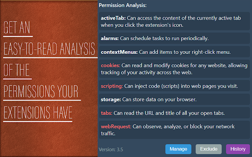 Watchtower - Extension watcher & Helper :: Monitors extension permissions and activity to protect your privacy.