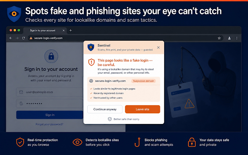 Sentinel — Scam Blocker, Phishing & Privacy Protection :: On-device scam & phishing protection. Warns about risky sites and stops data leaks — private, nothing leaves your device.