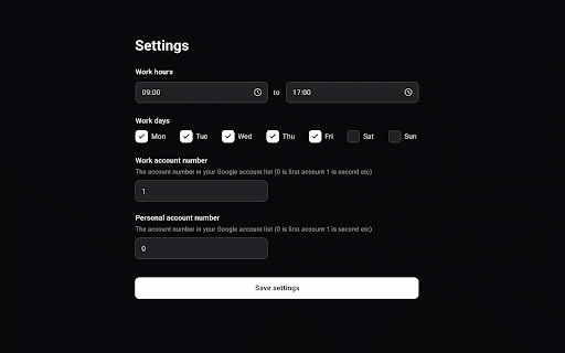 Google account auto switcher :: Automatically switches between Google accounts based on time of day