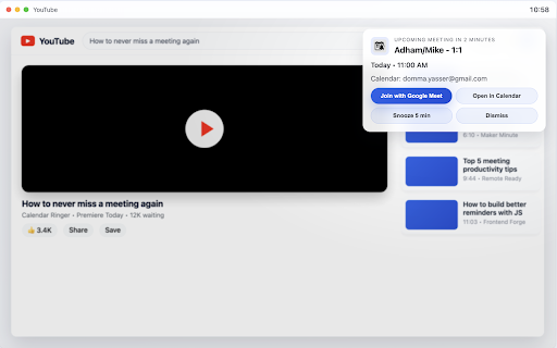 Calendar Ringer :: 🔔 Never be late again! Calendar Ringer makes sure you never miss a meeting with a ringtone and popup before your events start.