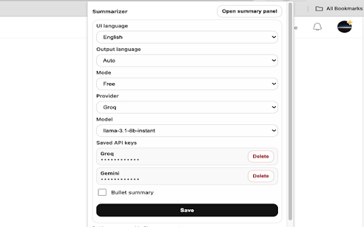 Summarizer :: Summarize selected text on any webpage.