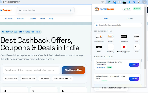 CleverBazaar :: Automatically activate cashback and find the best coupons while you shop.