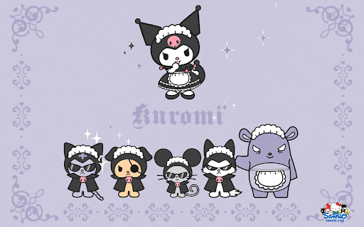 Sanrio Kuromi & Friends Retro Purple Live Wallpaper :: Transform your new tab with Sanrio Kuromi & Friends in retro purple! Enjoy vibrant HD live wallpapers for a playful vibe.